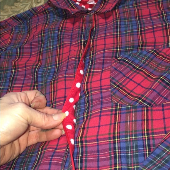 Victoria's Secret plaid long sleeve pajama top - Picture 2 of 4